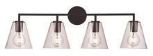  22244 BK - Kennedy 4-Light Cone Shaded Vanity Light